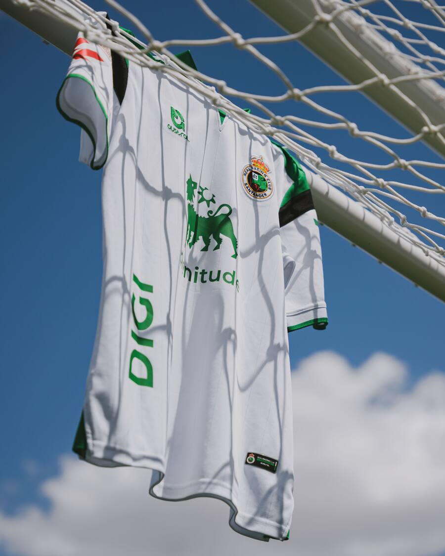 Racing jersey hanging from a goal net