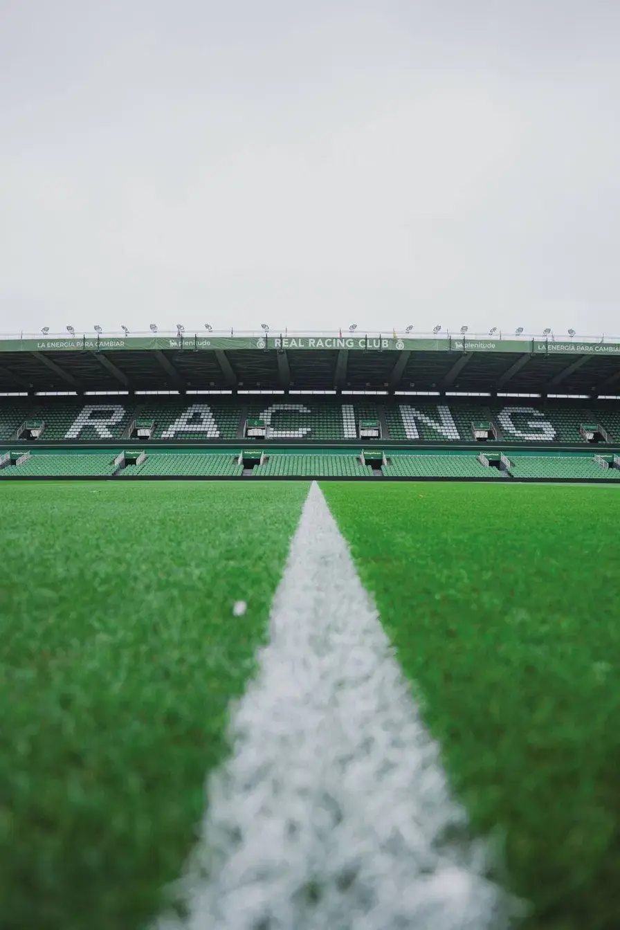 The pitch at Racing's home ground, with the Racing stand behind